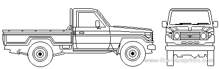 Toyota Land Cruiser 70 (1986) - Тойота - чертежи, габариты, рисунки автомобиля