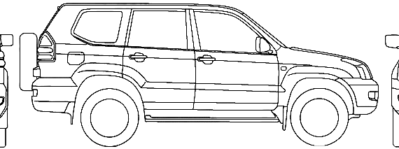 Toyota Land Cruiser 90 5-Door (2007) - Тойота - чертежи, габариты, рисунки автомобиля