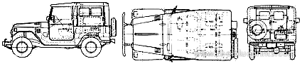 Toyota Land Cruiser BJ41V-KCJY (1979) - Тойота - чертежи, габариты, рисунки автомобиля