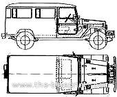 Toyota Land Cruiser BJ45 Station Wagon (1980) - Тойота - чертежи, габариты, рисунки автомобиля