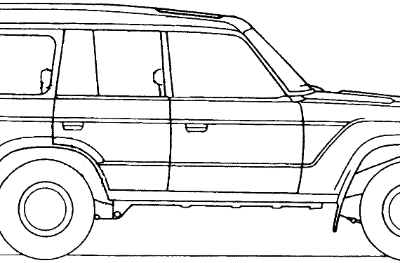 Toyota Land Cruiser BJ61V - Тойота - чертежи, габариты, рисунки автомобиля