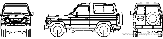 Toyota Land Cruiser BJ73 (1998) - Тойота - чертежи, габариты, рисунки автомобиля