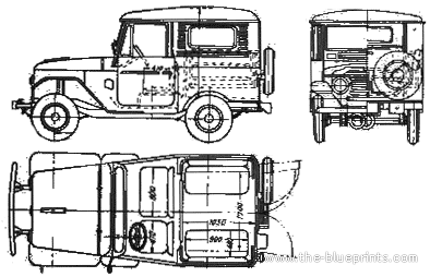 Toyota Land Cruiser FJ35 Hardtop (1961) - Toyota - drawings, dimensions, pictures of the car
