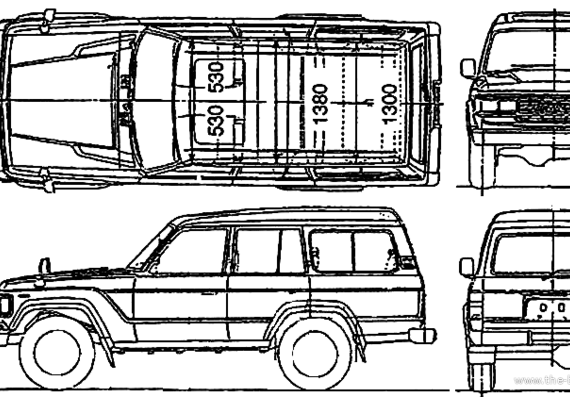Toyota Land Cruiser FJ61 (1989) - Тойота - чертежи, габариты, рисунки автомобиля
