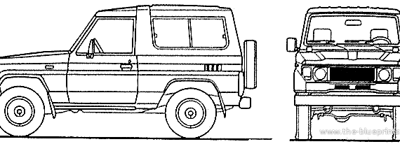 Toyota Land Cruiser LJ73 (1986) - Тойота - чертежи, габариты, рисунки автомобиля