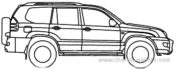 Toyota Land Cruiser Prado (2007) - Тойота - чертежи, габариты, рисунки автомобиля