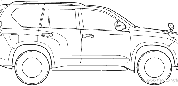 Toyota Land Cruiser Prado (2012) - Тойота - чертежи, габариты, рисунки автомобиля