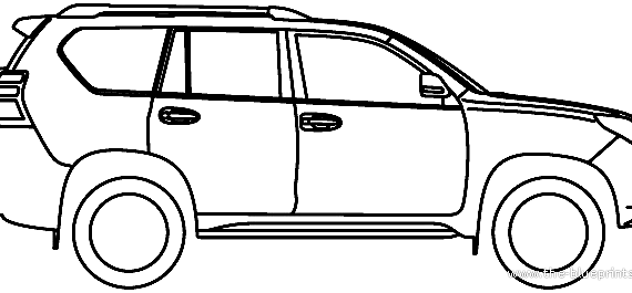 Toyota Land Cruiser Prado AU (2012) - Тойота - чертежи, габариты, рисунки автомобиля
