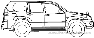 Toyota Land Cruiser Prado LWB - Тойота - чертежи, габариты, рисунки автомобиля