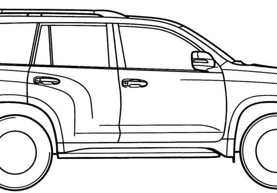 Toyota Land Cruiser Prado LWB (2010) - Тойота - чертежи, габариты, рисунки автомобиля