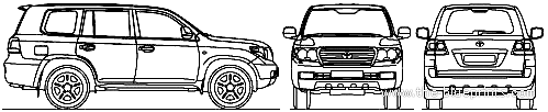 Toyota Land Cruiser V8 Amazon (2008) - Тойота - чертежи, габариты, рисунки автомобиля