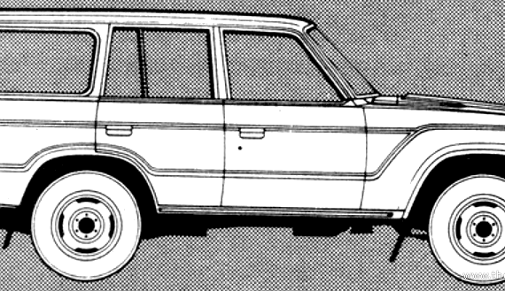 Toyota Land Ctuiser FJ60 (1981) - Тойота - чертежи, габариты, рисунки автомобиля