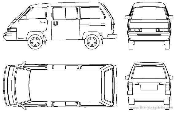Toyota LiteAce - Тойота - чертежи, габариты, рисунки автомобиля