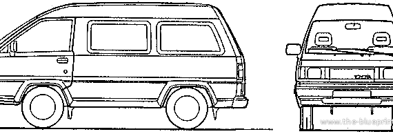 Toyota Lite Ace (1986) - Тойота - чертежи, габариты, рисунки автомобиля