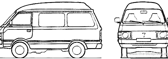 Toyota Lite Ace HR (1986) - Тойота - чертежи, габариты, рисунки автомобиля