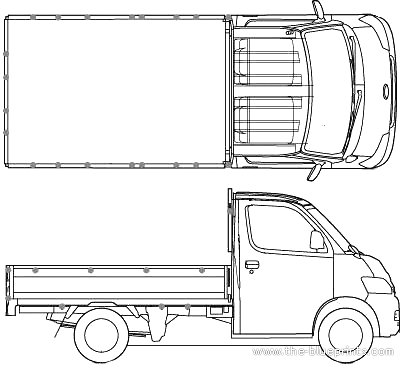 Toyota Lite Ace Truck (2008) - Тойота - чертежи, габариты, рисунки автомобиля