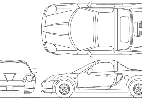 Toyota MR-2 - Тойота - чертежи, габариты, рисунки автомобиля