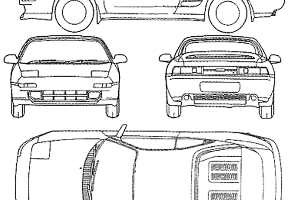 Toyota MR-2 (1991) - Тойота - чертежи, габариты, рисунки автомобиля