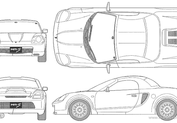 Toyota MR2 S TMC - Тойота - чертежи, габариты, рисунки автомобиля