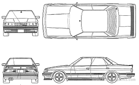 Toyota Mark-II GT Twin Turbo (GX71) - Тойота - чертежи, габариты, рисунки автомобиля