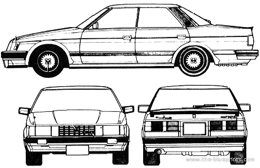 Toyota Mark II (1984) - Тойота - чертежи, габариты, рисунки автомобиля