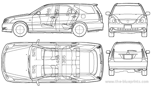 Toyota Mark. II Blit (2005) - Тойота - чертежи, габариты, рисунки автомобиля