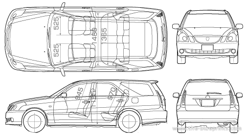 Toyota Mark II Blit (2006) - Тойота - чертежи, габариты, рисунки автомобиля