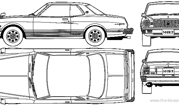 Toyota Mark II Grande Coupe (1976) - Тойота - чертежи, габариты, рисунки автомобиля