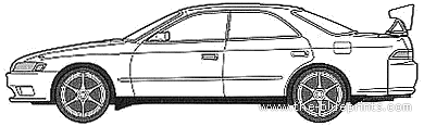 Toyota Mark II X90 - Тойота - чертежи, габариты, рисунки автомобиля