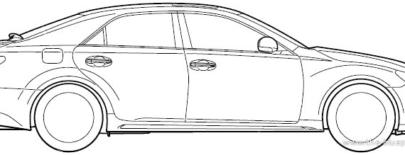 Toyota Mark X (2012) - Тойота - чертежи, габариты, рисунки автомобиля