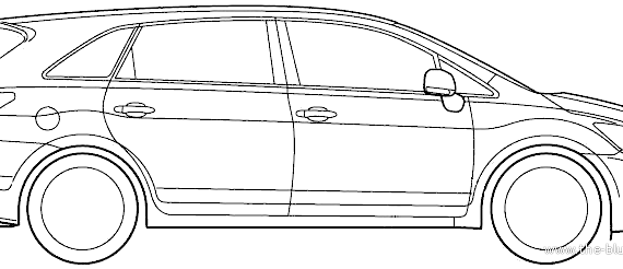 Toyota Mark X Zio (2012) - Тойота - чертежи, габариты, рисунки автомобиля