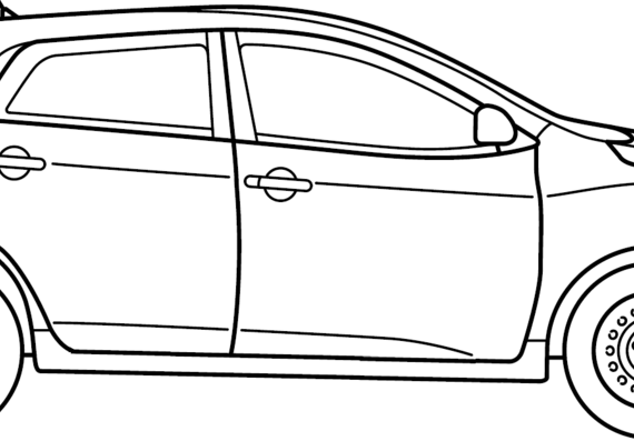 Toyota Matrix 2014 (2014) - Тойота - чертежи, габариты, рисунки автомобиля
