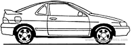 Toyota Paseo (1996) - Тойота - чертежи, габариты, рисунки автомобиля