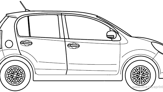 Toyota Passo (2012) - Тойота - чертежи, габариты, рисунки автомобиля