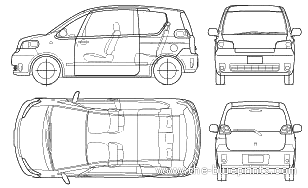 Toyota Porte (2005) - Тойота - чертежи, габариты, рисунки автомобиля