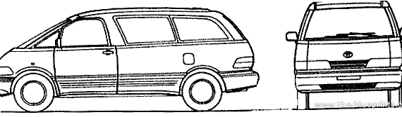 Toyota Previa (1994) - Toyota - drawings, dimensions, pictures of the car