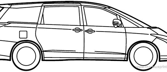 Toyota Previa (2012) - Тойота - чертежи, габариты, рисунки автомобиля