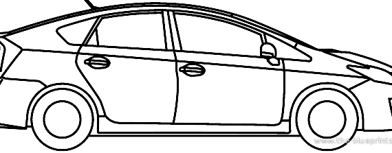 Toyota Prius AU (2012) - Тойота - чертежи, габариты, рисунки автомобиля