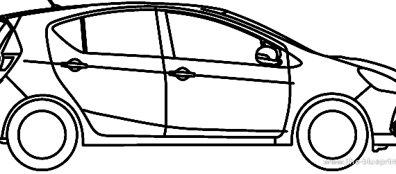 Toyota Prius C AU (2012) - Тойота - чертежи, габариты, рисунки автомобиля