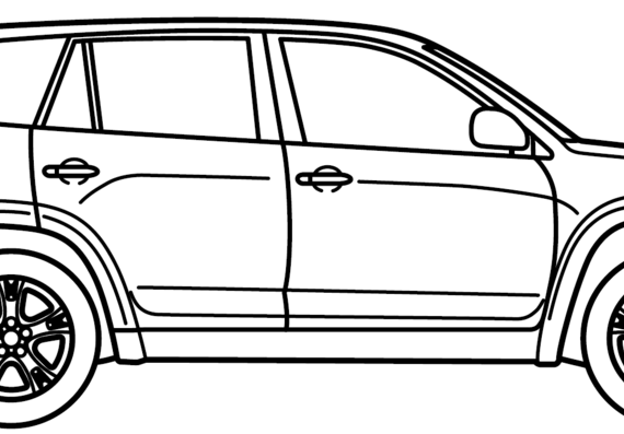 Toyota RAV4 (2010) - Тойота - чертежи, габариты, рисунки автомобиля