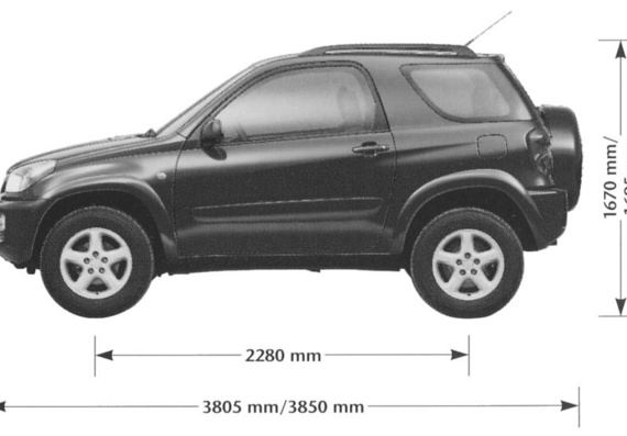 Toyota RAV 4/3 - Тойота - чертежи, габариты, рисунки автомобиля