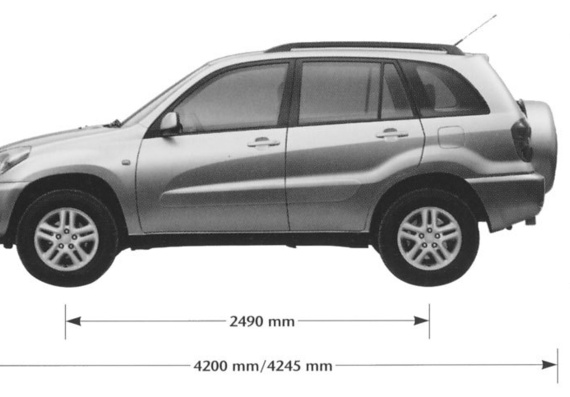 Toyota RAV 4/5 - Тойота - чертежи, габариты, рисунки автомобиля
