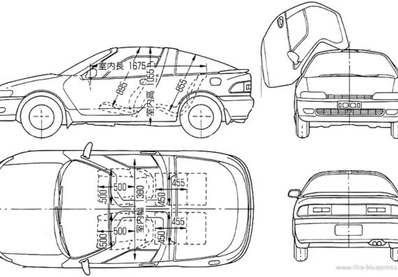 Toyota Sera (1990) - Тойота - чертежи, габариты, рисунки автомобиля