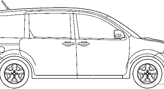 Toyota Sienta (2012) - Тойота - чертежи, габариты, рисунки автомобиля