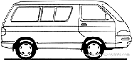 Toyota Space Wagon (1993) - Тойота - чертежи, габариты, рисунки автомобиля