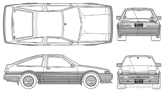 Toyota Sprinter Trueno 3Door GT APEX (AE86) - Тойота - чертежи, габариты, рисунки автомобиля