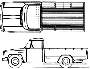 Toyota Stout (1967) - Тойота - чертежи, габариты, рисунки автомобиля