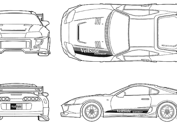 Toyota Supra - The fast and the furious - Тойота - чертежи, габариты, рисунки автомобиля
