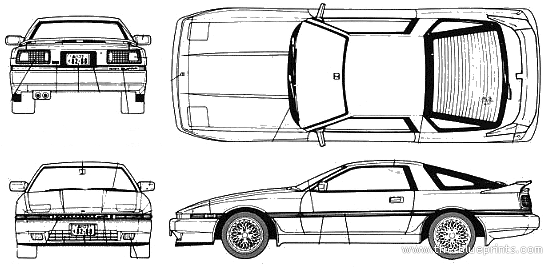 Toyota Supra 3.0 GT Twin-Cam24 - Тойота - чертежи, габариты, рисунки автомобиля
