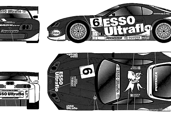 Toyota Supra ESSO JGTC (2001) - Тойота - чертежи, габариты, рисунки автомобиля